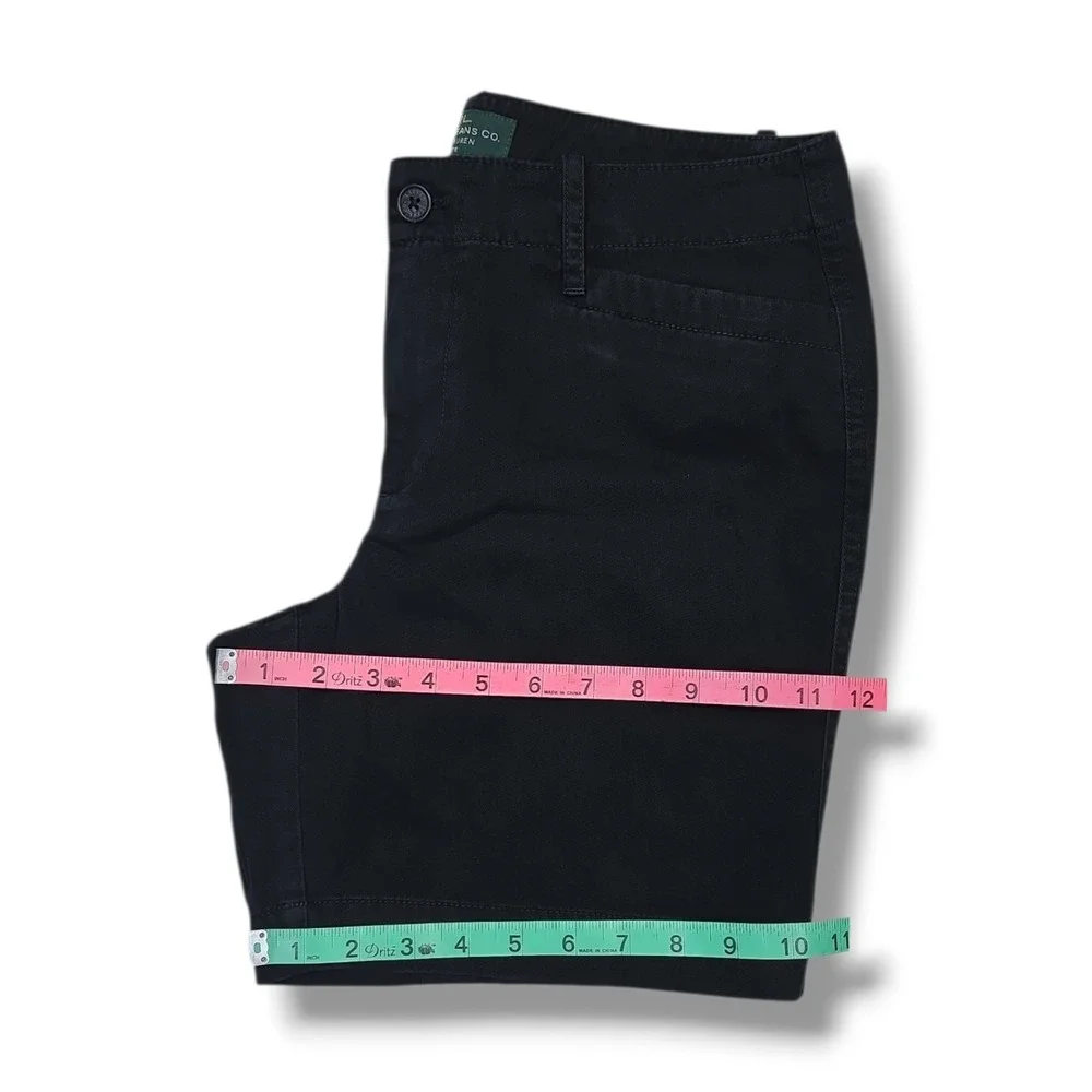 LRL Lauren‎ Ralph Lauren Chino Solid Black Cotton Button Shorts Women's 6P